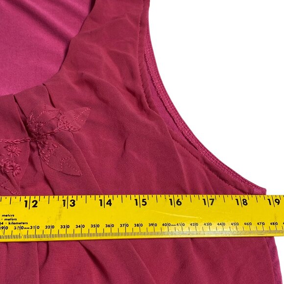 Coldwater Creek‎ Sleeveless Floral Embroidered Top M Picnic Fun Career - Picture 7 of 9